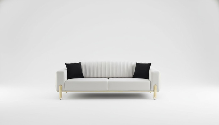 Canapé trois places blanc moderne Canapé Meubles rembourrés Mobilier de salon neuf