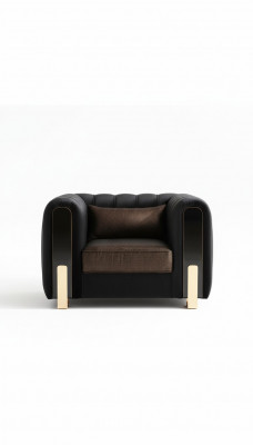 Fauteuil noir à ailes design luxueux pour salon modèle individuel moderne
