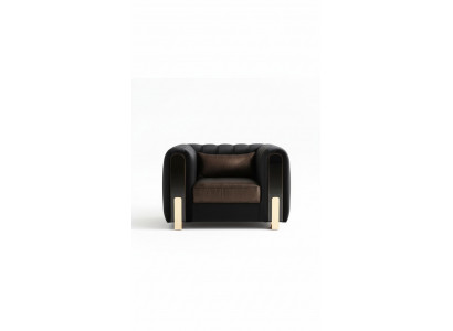 Fauteuil noir à ailes design luxueux pour salon modèle individuel moderne