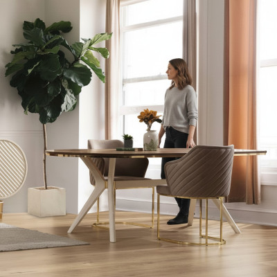 Ensemble de salle à manger Salle à manger Luxueuse dinette Table à manger Table Chaises Marron Ensemble de 7 pièces