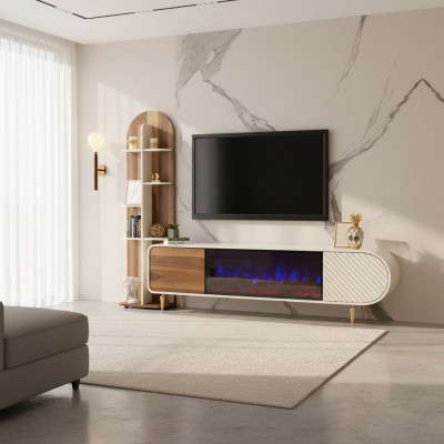 Meuble TV meuble bas étagères buffet table moderne blanc luxe nouveau