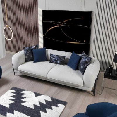 Modernes canapé en tissu trois places pour le salon, meubles de designer sofas