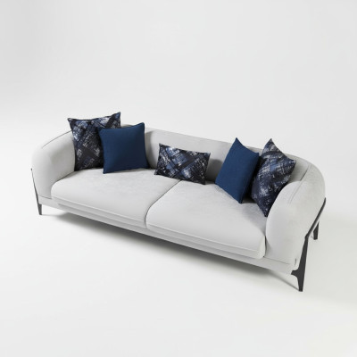 Modernes canapé en tissu trois places pour le salon, meubles de designer sofas