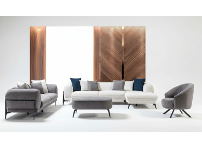 Ensemble de canapé moderne Canapé d'angle Canapés en L en tissu trois places Fauteuil mobilier