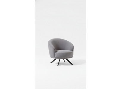 Moderne Fauteuil Gris Pieds en Acier Inoxydable Fauteuil en Tissu Polyester pour une Personne