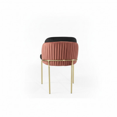 Chaise de salle à manger Chaise Chaise de cuisine Fauteuil inclinable de luxe Rose Noir Moderne