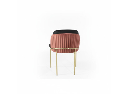 Chaise de salle à manger Chaise Chaise de cuisine Fauteuil inclinable de luxe Rose Noir Moderne