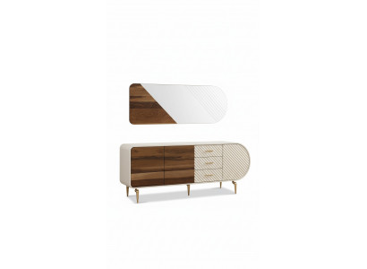 Buffet moderne Commodes Armoire en bois Mobilier en acier inoxydable Blanc Meubles de luxe