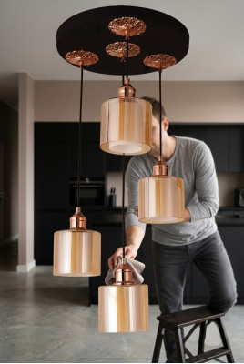 Luminaire Lustre Lampe de plafond Lampe de plafond Lustre Moderne Or