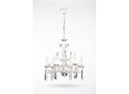 Grande lampe suspendue Lampe de salon Kronenluster Chandelier en cristal blanc