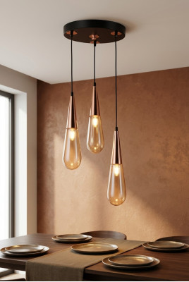 Lustre de luxe Lustre Lampe de plafond Moderne Verre doré