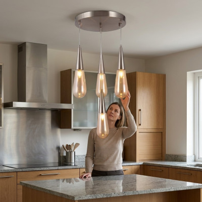 Lustre plafonnier Lustre Plafonnier Moderne Beige