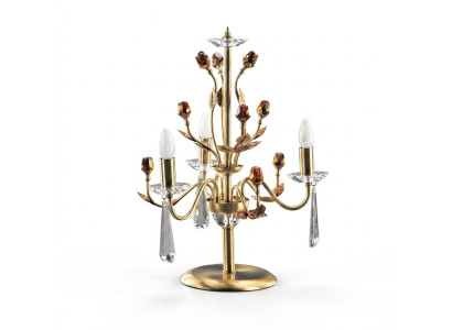 Lampe de table en cristal doré Lustres de luxe Lampes Lumière Lustres