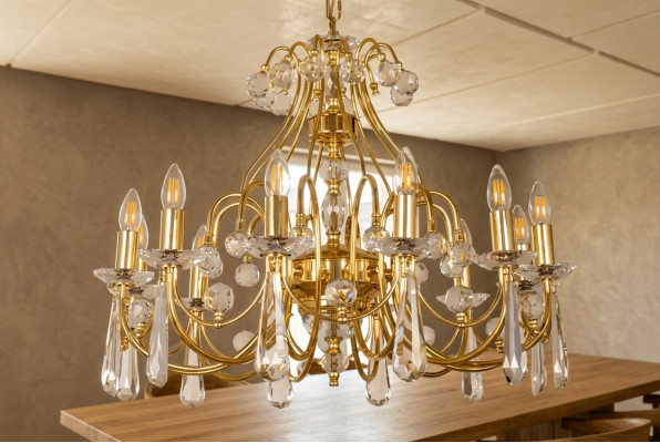 Lustre Lustre de plafond de luxe Lustre Plafonnier Lampes dorées d'art