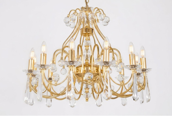 Lustre Lustre de plafond de luxe Lustre Plafonnier Lampes dorées d'art
