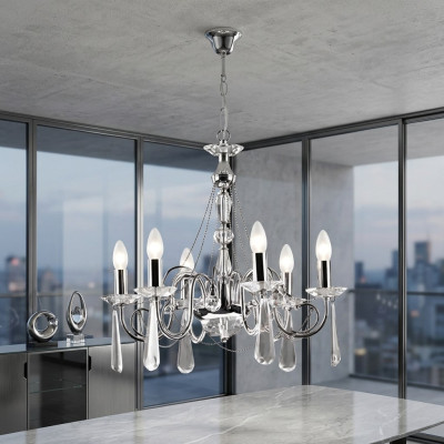 Lustre argenté Lampe suspendue Couronne Lustre Lampe d'État Art moderne