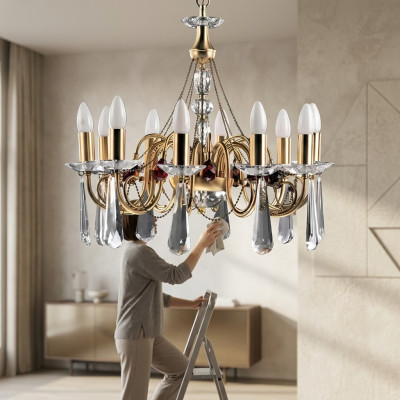 Lustre de cristal de luxe, lampe de plafond, lustre, lampe suspendue, design artistique élégant