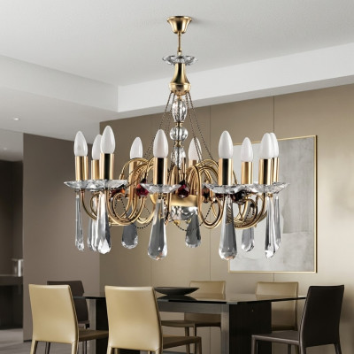 Lustre de cristal de luxe, lampe de plafond, lustre, lampe suspendue, design artistique élégant
