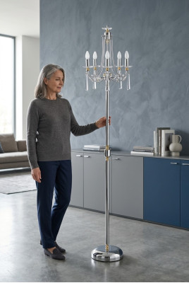 Lampe de sol en cristal lampe de sol stand lampes de luxe lampes lampe argent