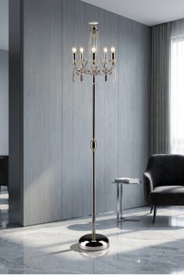 Lampe de sol en cristal lampe de sol stand lampes de luxe lampes lampe argent