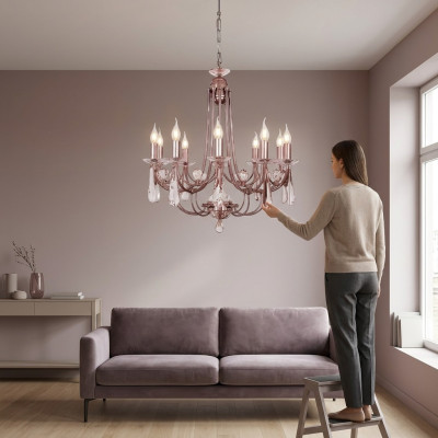 Lustre de cristal de luxe, lampe de plafond, lustre, lumière de plafond, or moderne