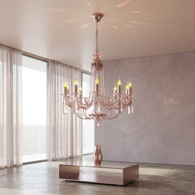 Lustre de cristal de luxe, lampe de plafond, lustre, lumière de plafond, or moderne