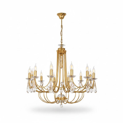 Lustre en cristal de luxe Lampe de plafond Lustre Lumière de plafond Or Art