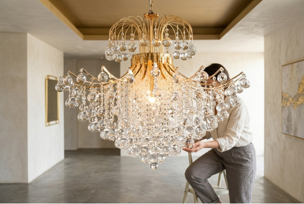 Lustre de luxe Lampe de plafond Lumière de plafond Lampes Or Art