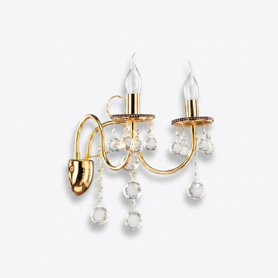 Chandelier suspendu en bougeoir, applique murale en cristal et or