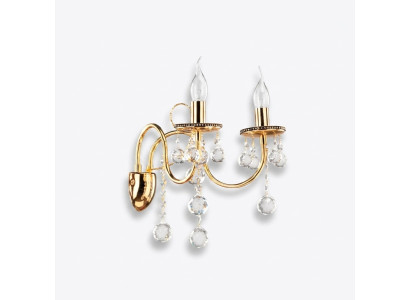 Chandelier suspendu en bougeoir, applique murale en cristal et or