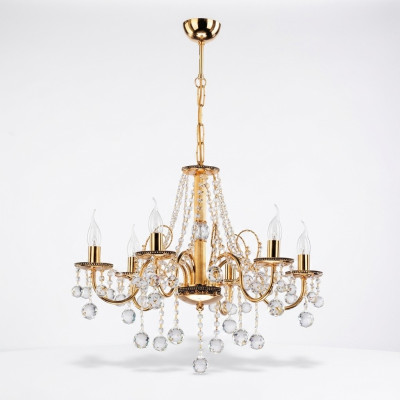 Lustre de couronne en or Lustre en cristal Lustre en Suspension Plafonnier Lustre