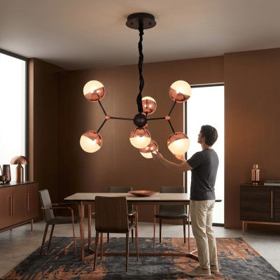 Lustre rond Couronne Lampe de plafond Couronne Design doré Art moderne