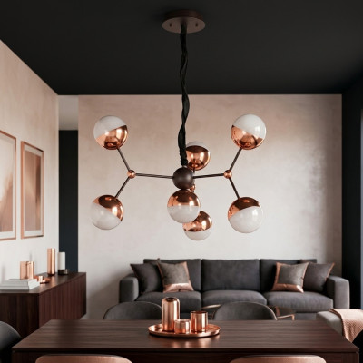 Lustre rond Couronne Lampe de plafond Couronne Design doré Art moderne