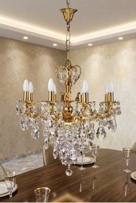 Lustre Lustre Lustre plafonnier Or Luxe Art Cristal