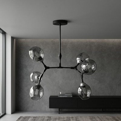 Lampe de plafond Lustre Lustre Plafonnier Moderne Verre Noir neuf