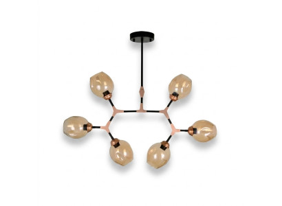 Lustre Lustre Lustre Plafonnier Moderne Verre Beige nouveau