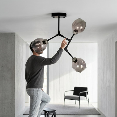 Lustre Lustre Plafonnier Lampe de plafond Lampes Modernes Noires