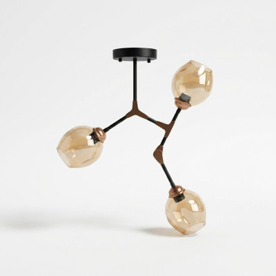 Plafonnier lustre Lustre Lustre Lampe de plafond Lampes Or Moderne Verre