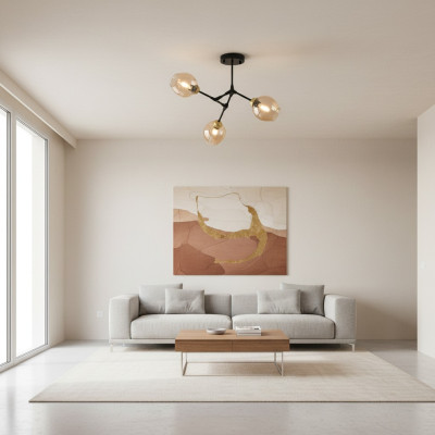Lampes Lustre Lustre Lustre Lampe de plafond Or Moderne Verre