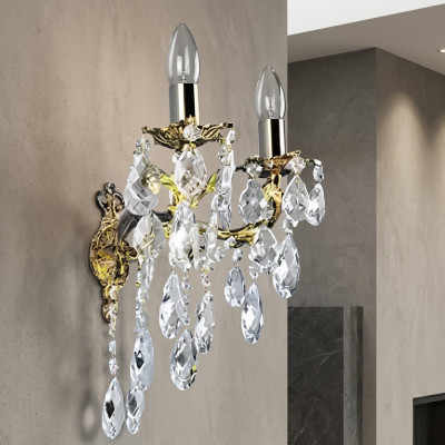 Applique murale luminaires murale lampe lustre lampes murales argent cristal