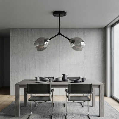 Lustre de plafond Lustre Lustre Lampe de plafond Lampes Verre Noir