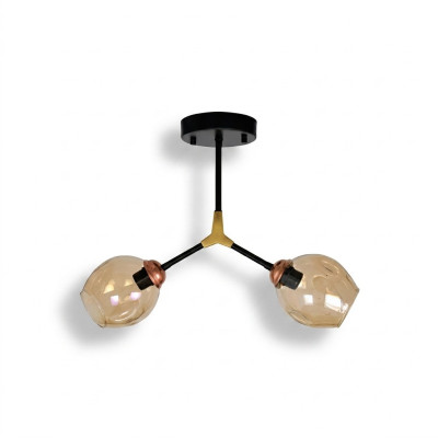 Lustre de plafond Lustre Suspension Lampe de plafond Lampes Verre Or Moderne