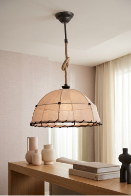 Plafonnier Lustre Lustre Lampe Beige Moderne Corde