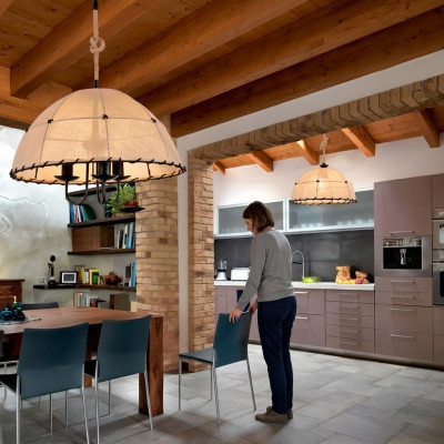 Lustre Ampoule de plafond Lustre Lustre Lampe Beige Moderne Corde