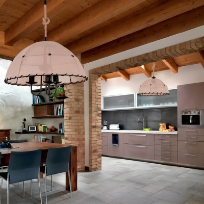 Lustre Ampoule de plafond Lustre Lustre Lampe Beige Moderne Corde