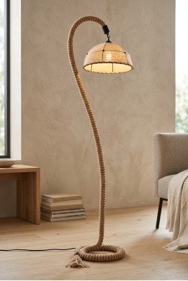 Lampe sur pied lampe sur pied lampe de luxe lampes lampadaire beige corde nouveau