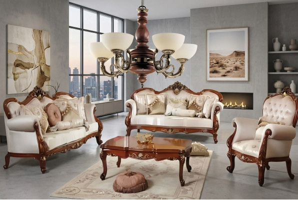 Lustre de plafond Chandelier Lustre Plafonnier Lampes Brun Classique