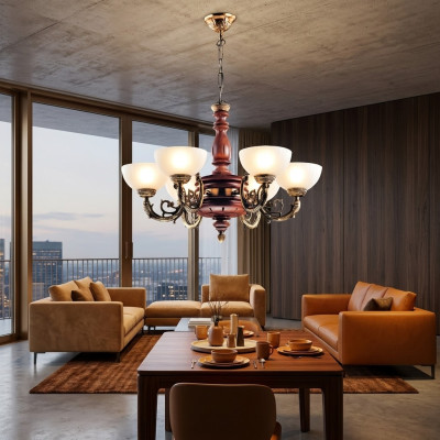Lustre de plafond Lustre Lustre Lustre Lampe de plafond Lampes Marron Classique