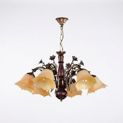 Lustre de plafond fleurs plafond lustre lustre lustre lampe en verre beige