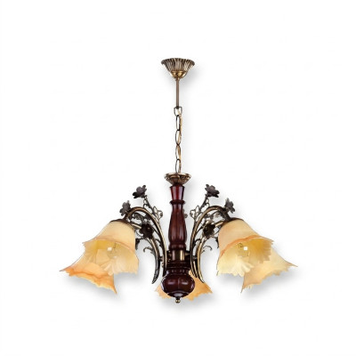Plafonnier fleurs plafond lustre lustre lustre lampe en verre beige
